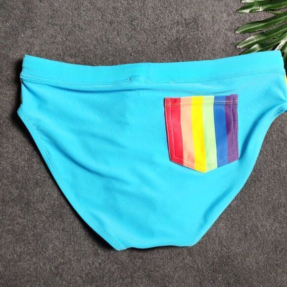 Men's Sexy Swim Briefs Resort Wear Light Blue Size L - Picture 7 of 9